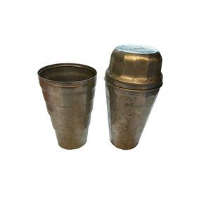 Vintage Thompson's "Double Malted" Malted Milk Aluminum 7" Shaker with Lid